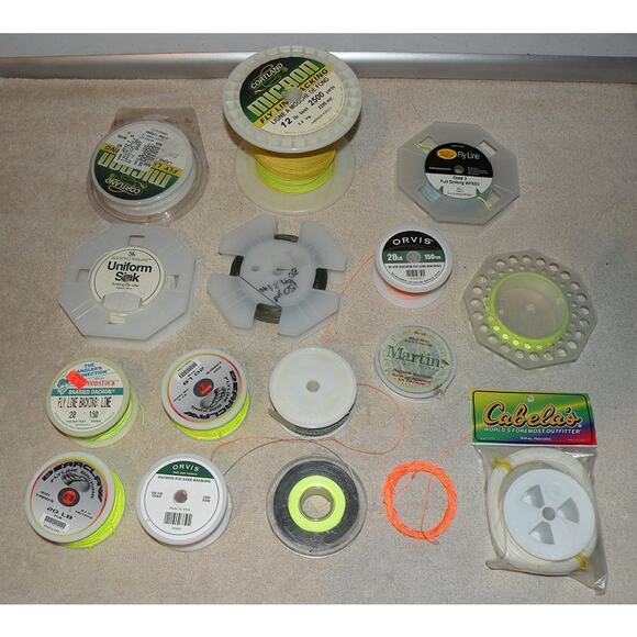 Large Lot 16 Different Fly Fishing Backing Lines Leaders New Used - Picture 1 of 1